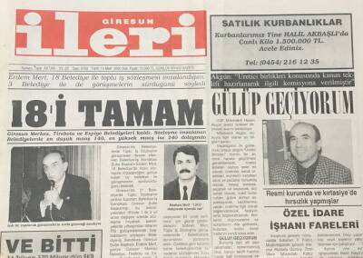 Giresun İleri Gazetesi 14 Mart 2000 - Köy Yolları Pür-Emanet Yapılıyor GZ30888 - 1