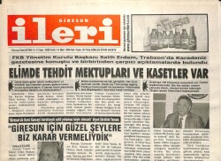 Giresun İleri Gazetesi 14 Mart 2006 - Salih Erdem Elimde Tehdit Mektupları Var Dedi GZ101674 - 2