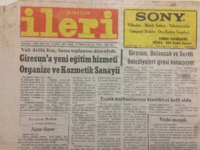 Giresun İleri Gazetesi 14 Nisan 1992 - Atilla Koç Basın Toplantısı Düzenledi GZ38473 - 1