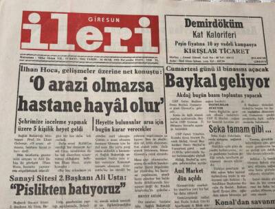 Giresun İleri Gazetesi 14 Ocak 1993-Kanal 28 Kuruluyor GZ45575 - 1