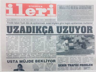 Giresun İleri Gazetesi 15 Ağustos 2000 - Fındık Taban Fıyatı Uzadıkça Uzuyor GZ40810 - 1