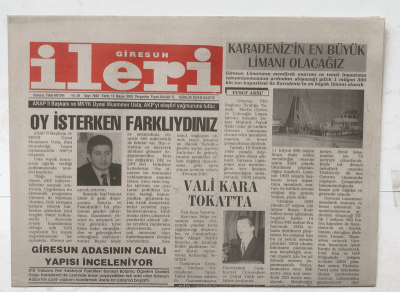 Giresun İleri Gazetesi 15 Mayıs 2003 - Giresun Adasının Canlı Yapısı İnceleniyor GZ3897 - 1