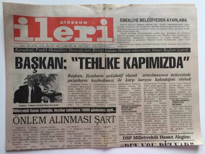 Giresun İleri Gazetesi 15 Şubat 2000 - Heyelan Tehlikesi TBMM Gündemine Taşındı Önlem Alınması Şart GZ39200 - 1