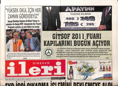 Giresun İleri Gazetesi 15 Temmuz 2011 - Giresunspora Hız Kesmek Yok GZ108164 - 1