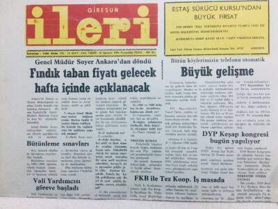 Giresun İleri Gazetesi 16 Ağustos 1990 - Büyük Gelişme GZ41473 - 1