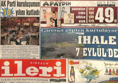 Giresun İleri Gazetesi 16 Ağustos 2011 - Bakan Eker Fındıkta TMOyu Savundu GZ108707 - 1
