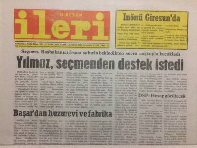 Giresun İleri Gazetesi 16 Ekim 1991 - Yılmaz Seçmenden Destek İstedi GZ32576 - 1