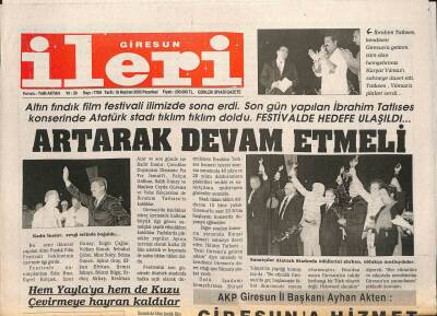 Giresun İleri Gazetesi 16 Haziran 2003 - Kadir İnanır Sevgi Seline Boğuldu GZ101684 - 2