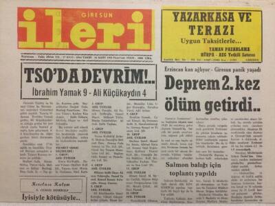 Giresun İleri Gazetesi 16 Mart 1992 - TSOda Devrim GZ34510 - 1