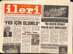 Giresun İleri Gazetesi 16 Temmuz 2007 - Milletvekili Ali Temür, Seçim Zaferinden Dolayı Giresunlulara Teşekkür Etti-Hayati Tökez