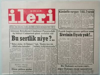 Giresun İleri Gazetesi 17 Ağustos 1992 Bir Özdemir Açılışını Yaptı Diğer Özdemir Eksiği Tamamlıyor -GZ37475 - 1