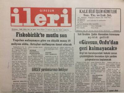 Giresun İleri Gazetesi 17 Aralık 1996 - Fiskobirlikte Mutlu Son GZ32415 - 1