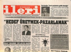 Giresun İleri Gazetesi 17 Haziran 2003 - Cemal ÖztürkHedef Üretmek GZ101685 - 1