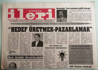 Giresun İleri Gazetesi 17 Haziran 2003 Fındık Fiyatı Yevmiye Ve Patoz Ücreti Belirlenecek -GZ37124 - 1
