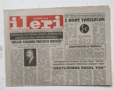 Giresun İleri Gazetesi 17 Mayıs 2003 - Sabah Sporu Yaparken Trafiğe Kurban Gitti GZ3898 - 1