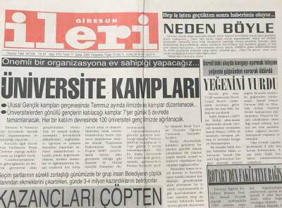Giresun İleri Gazetesi 17 Şubat 2000 -Giresun Kestane Balında İddialı GZ30892 - 1