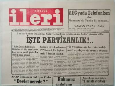 Giresun İleri Gazetesi 18 Ağustos 1992 ANAP İl Başkanı Bahtiyar Yıldız Devlet Nerede -GZ37474 - 1