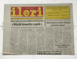 Giresun İleri Gazetesi 18 Eylül 1990 - FKB 30 milyar Ödedi GZ7317 - 1