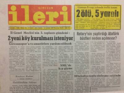 Giresun İleri Gazetesi 18 Kasım 1991 - 2 Yeni Köy Kurulması İsteniyor GZ32562 - 1