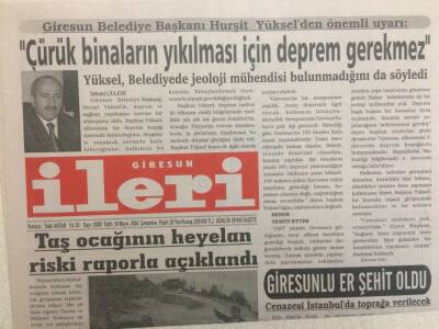 Giresun İleri Gazetesi 18 Mayıs 2005 - Giresunlu Er Şehit Oldu GZ32310 - 1