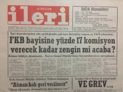 Giresun İleri Gazetesi 18 Şubat 1993 - Alınan Hak Geri Verilmez GZ32431 - 1