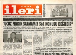 Giresun İleri Gazetesi 18 Şubat 2006 - Kivinin Pazarlama Altyapısı GZ101650 - 2