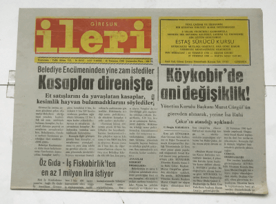 Giresun İleri Gazetesi 18 Temmuz 1990 - Kasaplar Direnişte GZ7334 - 1