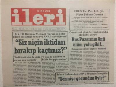 Giresun İleri Gazetesi 19 Ekim 1992 - Siz Niçin İktidarı Bırakıp Kaçtınız GZ32480 - 1