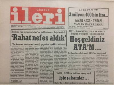 Giresun İleri Gazetesi 19 Eylül 1992 - Hoşgeldiniz Atam GZ32491 - 1