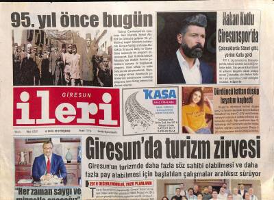 Giresun İleri Gazetesi 19 Eylül 2019 - Giresunda Turizm Zirvesi - Hakan Kutlu Giresunspora GZ125020 - 1