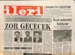 Giresun İleri Gazetesi 19 Haziran 2003 - Karadeniz Bitiyor GZ101693 - 1