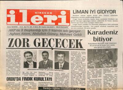 Giresun İleri Gazetesi 19 Haziran 2003 - Karadeniz Bitiyor GZ101693 - 1