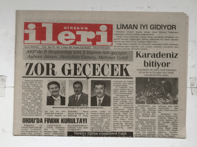 Giresun İleri Gazetesi 19 Haziran 2003 - Karadeniz Bitiyor GZ5912 - 1