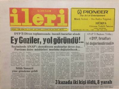Giresun İleri Gazetesi 19 Kasım 1991 - Ey Gaziler Yol Göründü GZ32563 - 1