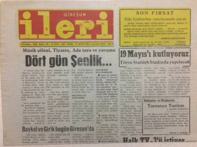 Giresun İleri Gazetesi 19 Mayıs 1990 - Baykal Ve Girik Bugün Giresunda GZ32607 - 1