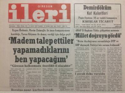 Giresun İleri Gazetesi 19 Ocak 1993 - Millet Doğruyu Gördü GZ34727 - 1