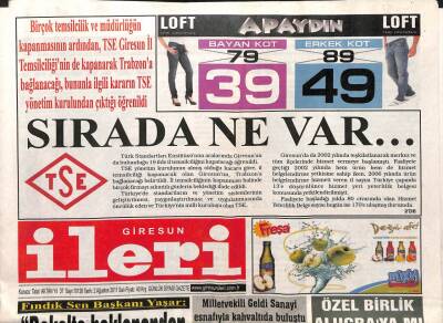 Giresun İleri Gazetesi 2 Ağustos 2011 - Giresunspor Sahipsiz Kalmaz GZ108173 - 1