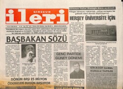 Giresun İleri Gazetesi 2 Haziran 2003 - Başbakan Sözü GZ101686 - 2