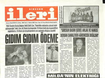 Giresun İleri Gazetesi 2 Haziran 2006 - Kuş Dili Festivali Hazırlıkları Başladı GZ97213 - 1