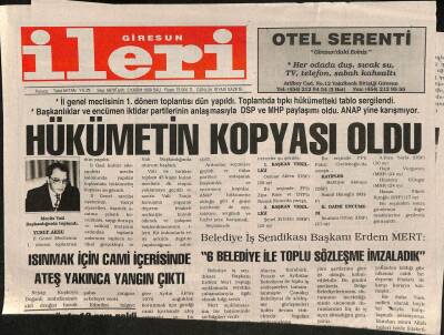 Giresun İleri Gazetesi 2 Kasım 1999 - Çaya Yüzde 13 Zam Geldi GZ84775 - 1