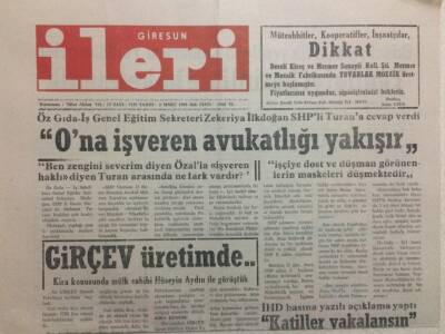 Giresun İleri Gazetesi 2 Mart 1993 - Girçev Üretimde GZ32433 - 1