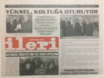 Giresun İleri Gazetesi 2 Nisan 2004 - Yüksel Koltuğa Oturuyor GZ32376 - 1