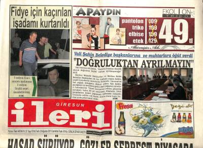 Giresun İleri Gazetesi 20 Ağustos 2011 - Hasat Sürüyor Gözler Serbest Piyasada GZ103004 - 2