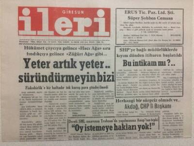 Giresun İleri Gazetesi 20 Ekim 1992 - Yeter Artık Yeter Süründürmeyin Bizi GZ32474 - 1