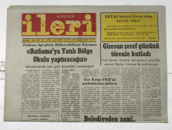 Giresun İleri Gazetesi 20 Eylül 1990 - Batlamaya Yatılı Bölge Okulu Yaptıracağız GZ7319 - 2