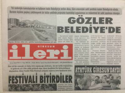 Giresun İleri Gazetesi 20 Eylül 2005 - Gözler Belediyede GZ32363 - 1