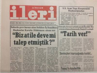 Giresun İleri Gazetesi 20 Kasım 1992 - Biz At İle Deve mi Talep Etmiştik GZ32462 - 1
