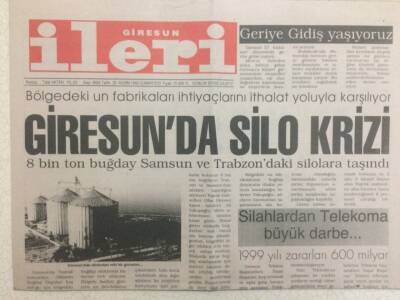 Giresun İleri Gazetesi 20 Kasım 1999 - Giresunda Silo Krizi GZ32292 - 1