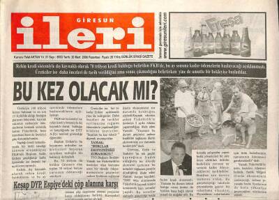 Giresun İleri Gazetesi 20 Mart 2006 - Keşap DYP, Espiyedeki Çöp Alanına Karşı GZ108711 - 1