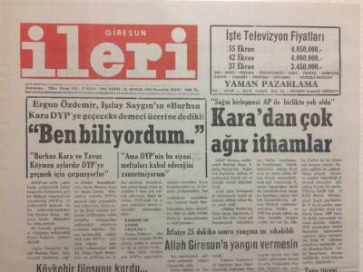 Giresun İleri Gazetesi 21 Aralık 1992 - Sağın Birleşmesi AP İle Birlikte Yok Oldu GZ32505 - 1
